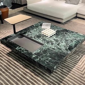 โต๊ะกาแฟในโรงแรมทำจากหินธรรมชาติโต๊ะกาแฟดีไซน์แบบวิลล่าสี่เหลี่ยมทันสมัยหรูหราสำหรับบ้าน - Product Image 5
