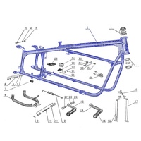 CJK750 assemblage de cadre en fer 750CC pièces de cadre de moto Oldtimer corps de cadre de voiture latéral pour Ur.al M72 R71