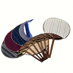 Éventail rond fait main, éventail à main coloré de style chinois avec manche en bambou, cérémonie du thé - Product Image 1