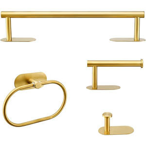 Juego de Accesorios de Baño de Hierro sin Perforaciones, Diseño Especial, Portarrollos, Toallero, Gancho Estilo Europeo, Juego de Cuatro Piezas para Hotel - Product Image 4