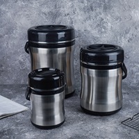 Boîte à lunch isotherme ronde à trois niveaux en acier inoxydable >6L pour adulte, ensemble de trois récipients, approvisionnement et exportation directe usine