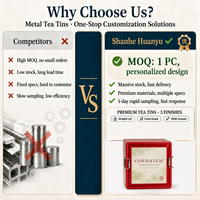 Boîte en fer blanc rectangulaire rouge anti-humidité avec couvercle à fermoir métallique pour le stockage du thé, logo personnalisé, vente en gros, boîte en fer blanc rectangulaire scellée