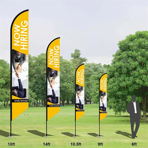 Cá nhân hoá biểu tượng của riêng bạn văn bản Double Single Sided quảng cáo tùy chỉnh biểu ngữ lông cờ cho doanh nghiệp bên ngoài - Product Image 6