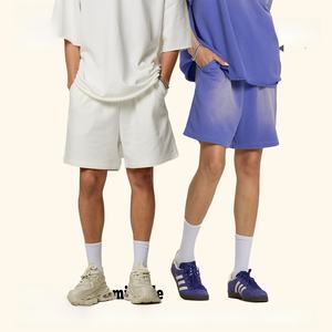 Pantalones Cortos de Hombre con Cordón, de Algodón Lavado, Tejido de 425 g/m², Estilo Casual, con Logotipo Personalizado, <span class=keywords><strong>Precio</strong></span> de Fábrica - Product Image 3