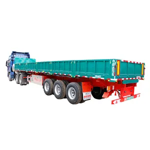 100 ton interlink side dump trailer 60 tons tipper trailer tandem 4 axles 2 axles cargo super link double b trailer for sale