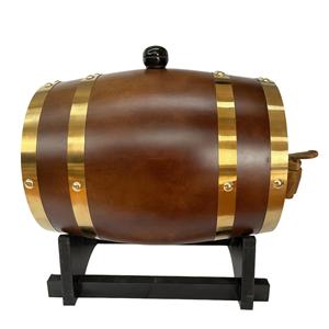 Custom Natural Wood Oak Wooden <strong>Barrel</strong> Vintage Brown Red Decor Display Wine <strong>Whiskey</strong> <strong>Barrel</strong> Storage with Stand for Bar <strong>Table</strong> - Product Image 5