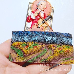Yijia Van Gogh pintura famosa arte refrigerador resina Iris flor estrellada girasol trigo campo decorativo Refrigerera - Product Image 3