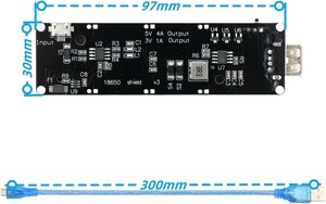 V3 Shield 1 Battery Holder Development Board - 3V/<b>1A</b> & <b>5V</b>/2A <b>USB</b> Battery Charging Module, Compatible with 18650 Power Bank - Product Image 2