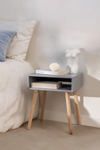 Korean <strong>Yellow</strong> Leg Chest of Drawers Shelf Nightstand Night Stand Storage Organizer Light Wooden <strong>Bedside</strong> <strong>Table</strong> With Certificate - Product Image 6