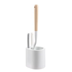 Toilet <b>Brush</b> Set With Base <b>Long</b> <b>Handle</b> Soft Bristles For Bathroom Cleaning 360 Degree Cleaning - Product Image 5