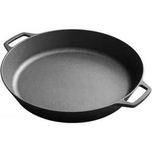 Sartén de hierro fundido, sartén doméstica de doble mango presazonada, para acampar al aire libre, <span class=keywords><strong>barbacoa</strong></span>, utensilios de cocina multiusos - Product Image 6