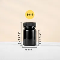80ml-225ml Bouteilles de santé Médecine traditionnelle chinoise Distribution Bocaux en plastique noir de qualité alimentaire Tablette de sécurité à l'épreuve des enfants