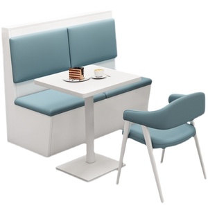 Personnalisé Simple Western Café <span class=keywords><strong>Table</strong></span> Chaise Ensemble Design Moderne Bois Mur Siège Canapé <span class=keywords><strong>Tabouret</strong></span> pour Lait Thé Burger Dessert <span class=keywords><strong>Snack</strong></span> Shop - Product Image 1