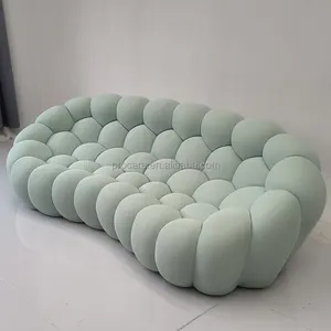 Sang Trọng Đồ Nội Thất Phòng Khách 3 Chỗ Ngồi Vải Nhung Roche Bobois Bong Bóng Sofa Chesterfield Thiết Lập Modular Teddy Vải Sofa Bộ