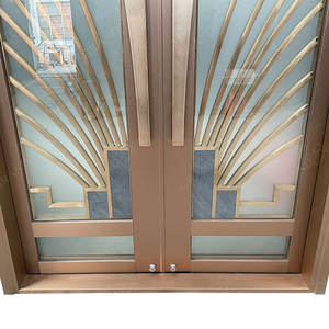 Puerta de Villa de gran tamaño de buena calidad, diseño de bisagra resistente de aleación de aluminio, puertas modernas de acero inoxidable para residencia - Product Image 5