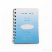 Carnet A5 à spirale double, impression quadricolore, couverture en carton blanc, personnalisable, pages souples, écriture fluide, cadeau