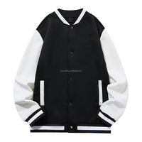 Chaqueta Bomber Varsity de Dos Tonos, Lisa, Acolchada, 100% Poliéster, 260GSM, para Hombre, Estilo Casual, Marca Privada