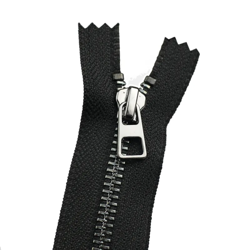 Cremallera #5 shiny black nickel Jacket Zipper Zip Heavy Duty Metal Zippers for Jackets Sewing Coats Crafts