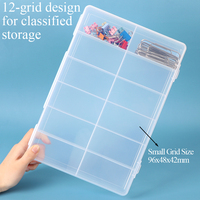 Boîte de rangement en plastique transparent à 12 compartiments SUNSHING Factory, fabriquée avec des matériaux recyclés, pour organiser les leurres de pêche à la mouche et les petites perles pour travaux manuels