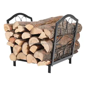 Rak Kayu Bakar Baja Berkualitas Tinggi Dilapisi Cat Tahan Panas untuk Penyimpanan Kayu Bakar Penggunaan Luar Ruangan Dalam Ruangan Warna Hitam/Perunggu/Merah/Karat Garansi 1 Tahun - Product Image 1