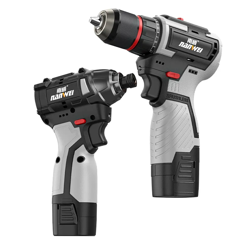 Nanwei Borstelloze Lithium Impact Driver Draadloze Elektrisch Gereedschap Set Huishoudelijke Elektrische Schroevendraaier Elektrische Boor Oplaadbare Schroefdraad