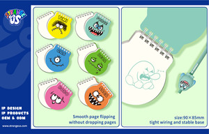 Блокнот Strange Us Monster в твердом переплете с металлическим кольцом, размером с ладонь (90x85 мм), с карманом, высококачественная бумага, 70 листов - Product Image 3