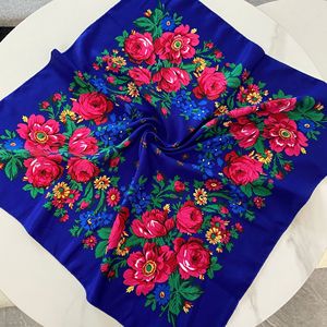 Pañuelo Multiusos Estilo Ruso de 70*70cm con Estampado Floral Étnico, Pañuelo para el Cuello, Pañuelo para la Cabeza, Pañuelo Cuadrado para Mujer - Product Image 1