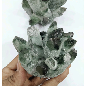 Punta de Cuarzo Verde, Clúster Familiar, Regalo, Cuarzo Ahumado, Cristal, Espécimen Mineral, Sanación, Desmagnetización - Product Image 1