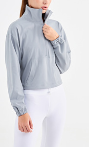 Winter New Design Women Stand Collar Sports Thick Jackets Zipper Long Sleeves Yoga Thick Jackets With Paunch <strong>Big</strong> Pockets - Product Image 3