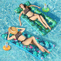 Magnifique hamac aquatique gonflable en PVC style forêt tropicale, chaise longue aquatique pour adultes, flotteur de piscine pliable