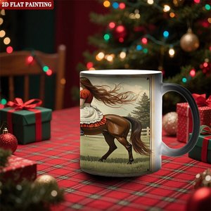 Mug quotidien 11oz en céramique noire givrée, tasse magique changeante de couleur sensible à la chaleur - Product Image 2