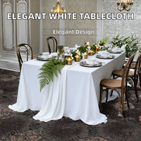 Nappe de table en polyester de style français blanc de luxe |   Housse de table rectangulaire imperméable faite à la main personnalisable pour mariage/fête