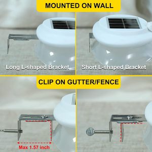 Upgraded 9 LED Solar Gutter <b>Lights</b> Waterproof Outdoor Solar Powered Fence <b>Post</b> Deck <b>Lights</b> Ideal for Eaves Garden Backyard Patio - Product Image 3