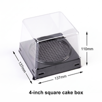 Boîte à dessert carrée transparente en PET pour l'emballage de tiramisu et de gâteaux, vente en gros, conteneur alimentaire écologique