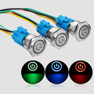 Interrupteur à bouton-poussoir LED étanche en métal 19 mm 12/24 V 5 broches ON-OFF avec anneau lumineux - Product Image 4