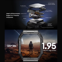 Montre connectée K78 GPS avec positionnement multi-systèmes, étanche 3ATM, écran TFT de 1,95 pouce, montre connectée de fitness pour les sports de plein air