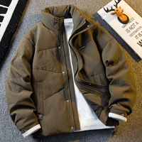 Nouvelle veste d'hiver en duvet de canard blanc pour homme, version coréenne, couleur unie, tendance décontractée, col montant, épaisse et chaude