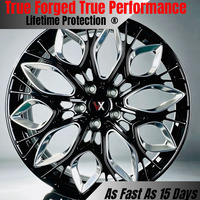 Rines Forjados Personalizables Negros VeroX de Alta Calidad de 1 Pieza 18-24 5x114.3/120/112 para Autos de Carreras HR-E Rays APEX Volk TE37