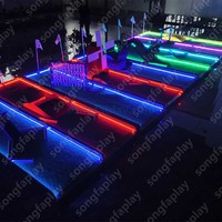 Kit d'accessoires de golf électrique miniature LED Songfa pour extérieur, tapis de gazon 2m*4m, matériau nylon/TPR/caoutchouc, simulateur de golf mobile