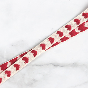 Nastro di cotone ecologico personalizzato cuore e <span class=keywords><strong>amore</strong></span> in cotone jacquard nastro rosso cuore - Product Image 4