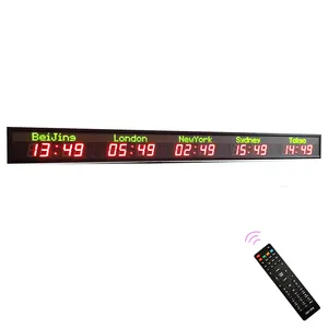 Zhong Xiaoxiao Brand LED Time Zone Clock Digital Wall Clock Multi Zone Clock Multi Functional Digital Large Timer