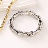 Bracelet tendance pour homme en acier inoxydable, style cubain, ne ternit pas, bijoux personnalisés de style hip-hop, inspiré de la mode européenne et américaine