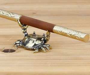 Crabe de musculation rétro en laiton, décoration de table, repose-stylo créatif, artisanat, petits ornements, statue - Product Image 4