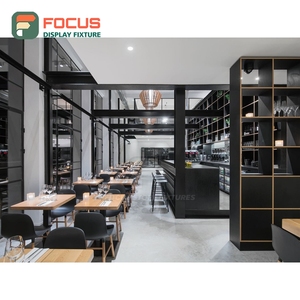 Freestanding Coffee Merchandise Display Rack Wood Slat Panel Cup Lid Display Zone Storefront Coffee Display Rack - Product Image 5