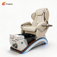 Fauteuil de pédicure électrique de luxe moderne pour salon de manucure, avec fonction de massage et de relaxation lumineuse, et pompe de drainage