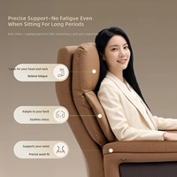 Fauteuil de massage électrique ergonomique moderne avec base rotative réglable, cuir véritable, structure en acier inoxydable, imperméable
