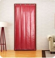Rideau de porte d'hiver rouge imperméable en polyester/coton enduit PU pour supermarchés, grandes portes et fenêtres