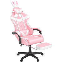 Rosa Silla Gamer, fauteuil d'ordinateur ergonomique personnalisé à dossier haut, rose course, bureau inclinable réglable pour jeux vidéo PC et femmes