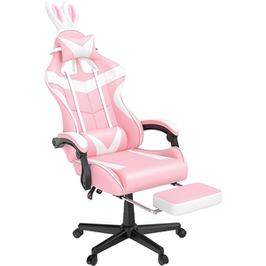 <span class=keywords><strong>Silla</strong></span> de ordenador para mujer, <span class=keywords><strong>silla</strong></span> de ordenador de carreras ergonómica con respaldo alto, rosa, ajustable, para oficina - Product Image 2