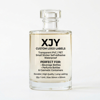 Étiquettes de bouteilles transparentes en PVC PET personnalisées XJY, autocollantes, imperméables, avec logo, pour l'emballage de cosmétiques, de parfums et de boissons